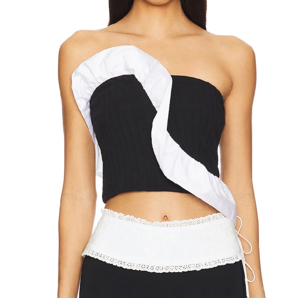 Black and White Knit Tube Top
